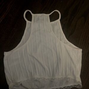 White crop tank top